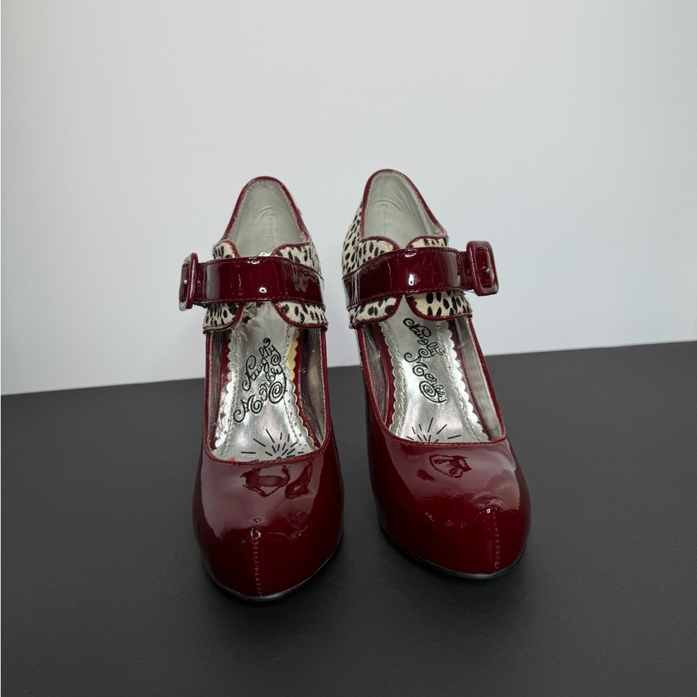 Naughty Monkey Red and Leopard Heels - Picture 3 of 9